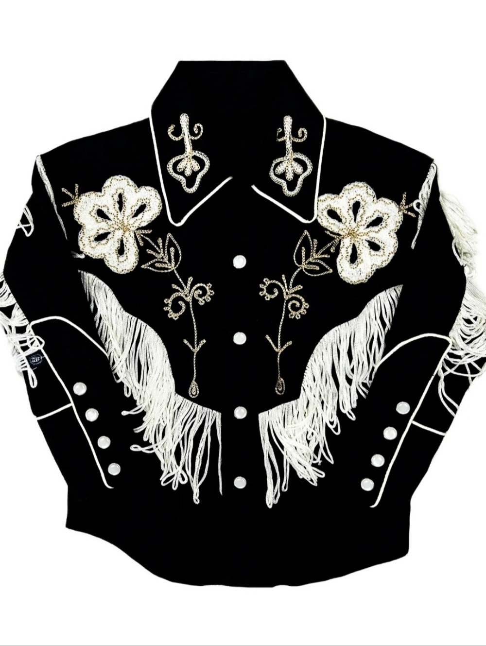 Rockmount Ranch Wear Kids Vintage Embroidered Fringe Western Shirt